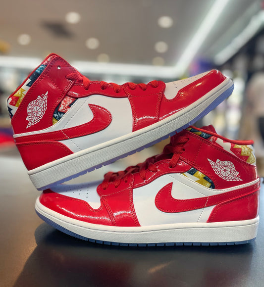 Air Jordan 1 Mid “Barcelona Sweater Red Patent”