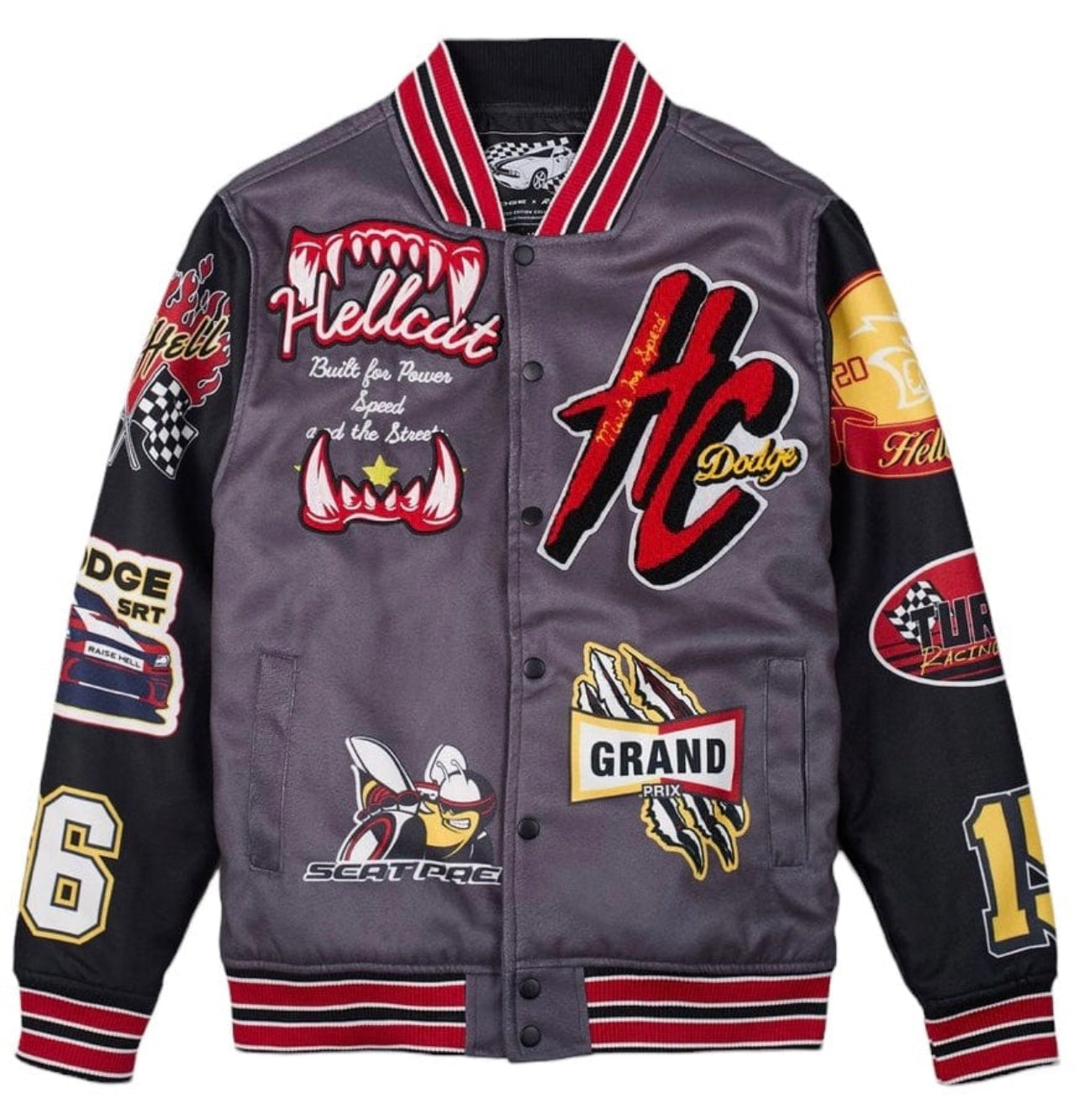 Reason Brand Dodge Hellcat Varsity Jacket (Grey) DG-93