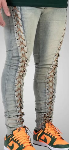 RELAPSE “JEANS NIGHT LIFE SKINNY DENIM SAND WASh”