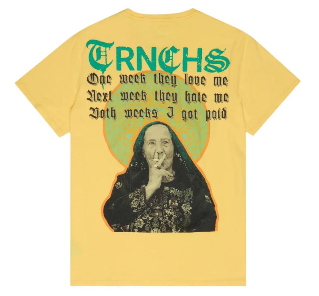 TRNCHS "SMOKING SITI" VINTAGE YELLOW TEE