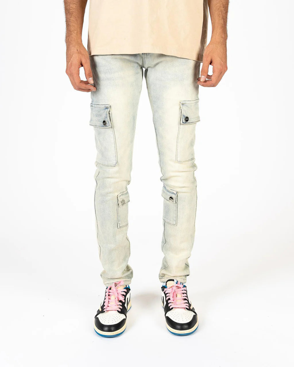 Pheelings “Energy Shift Cargo Skinny Denim Jeans Light Blue “