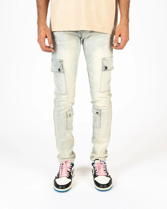 Pheelings “Energy Shift Cargo Skinny Denim Jeans Light Blue “