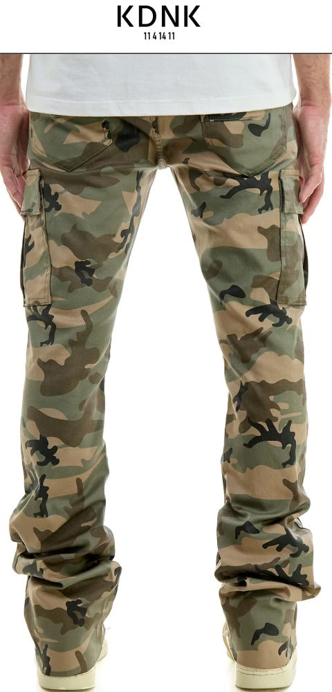 Kdnk “Waxed Flared Camo Pants”