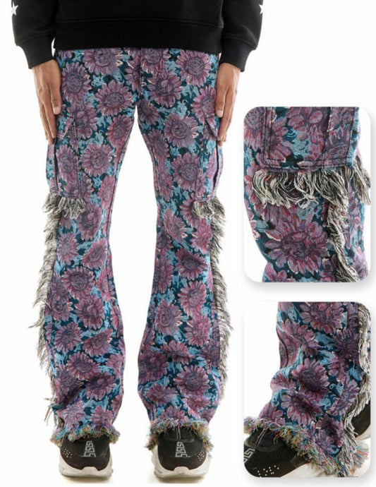 Kdnk “Tapestry Purple Stack Jeans”