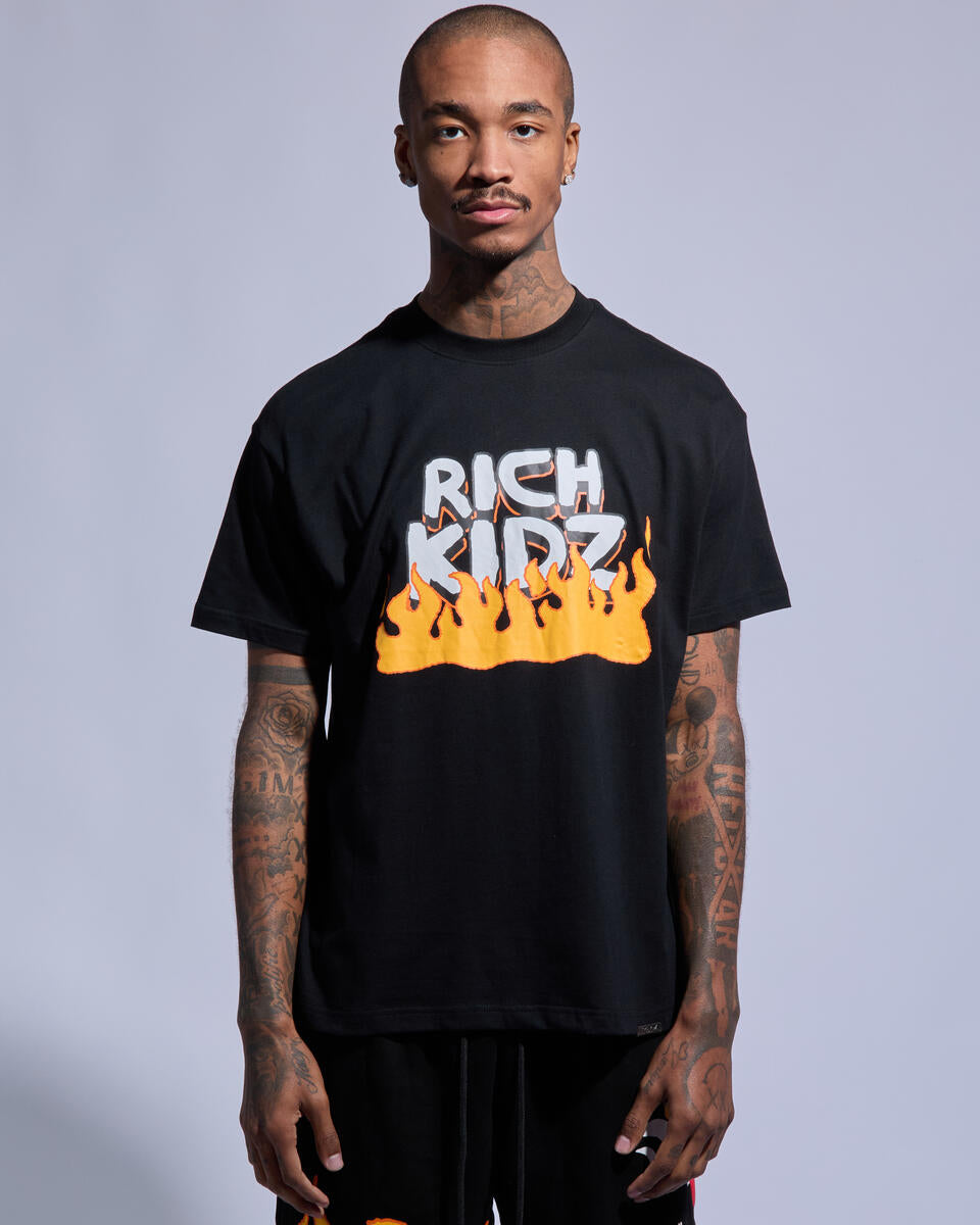 Rich Kids “On Fire Black Tee”